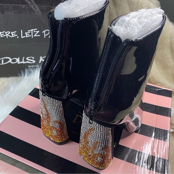 𝅺DOLLS Kill x Lady Godiva Excited Enough Ankle Boot Patent Leather - Picture 7 of 9